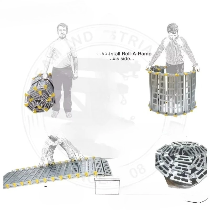 منحدر ألومنيوم محمول سهل القابل للطي مع إطار دعم قابل للتعديل
