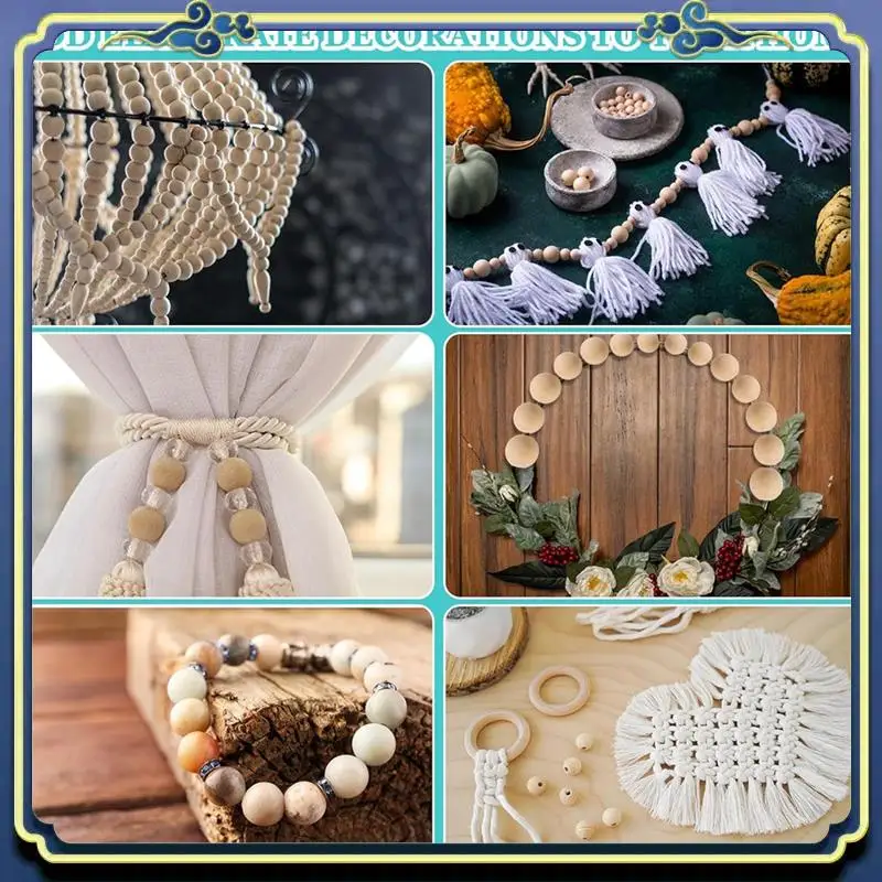 

Latest Wooden Bead Crafts Unfinished Natural Wood Loop Polygonal Spacer Beads For Decoration Jewelry Making Home Easy Install