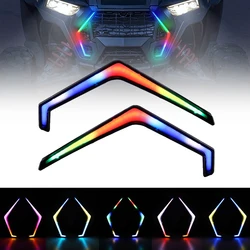 2X ATV Turn Signal Fang Lights LED RGB Front Accent Light For Polaris RZR XP 1000 Turbo 2018 2019 2020 2021 With Chasing Color