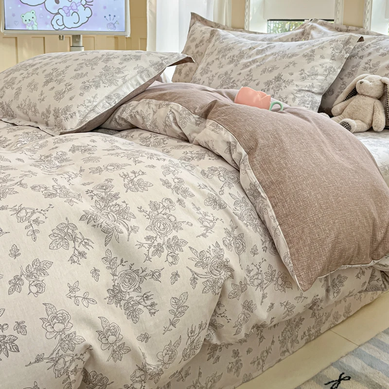 3pc/Set 100% Cotton Duvet Cover,Soft Skin-Friendly Fabric For Single Twin Multi-Size Bedding quilt cover set With Zipper,No Fill