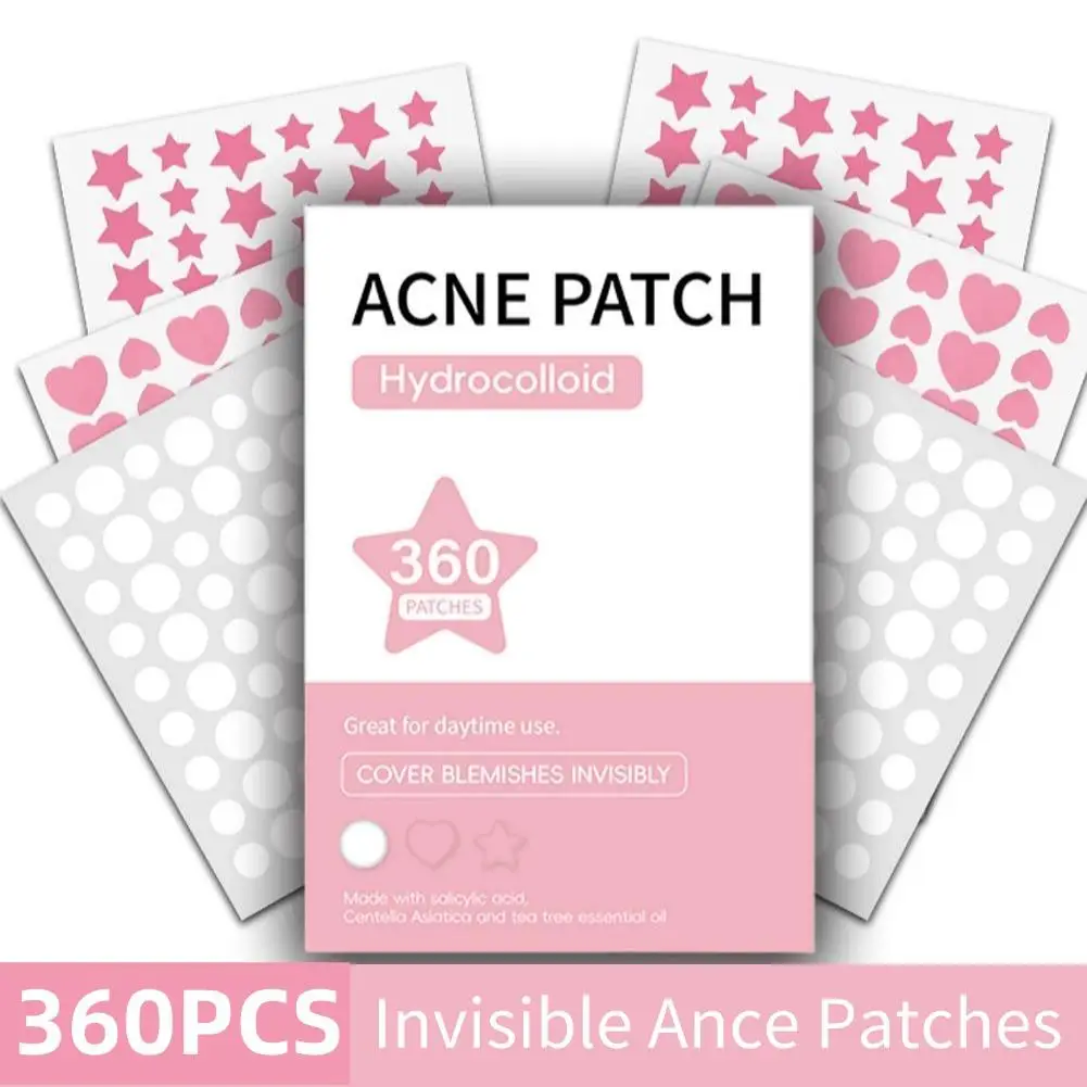 360Pcs Colorful Invisible Pimple Removal Anti-Acne Hydrocolloid Patches Spots Marks Concealer Beauty Makeup Tool Repair Sticker