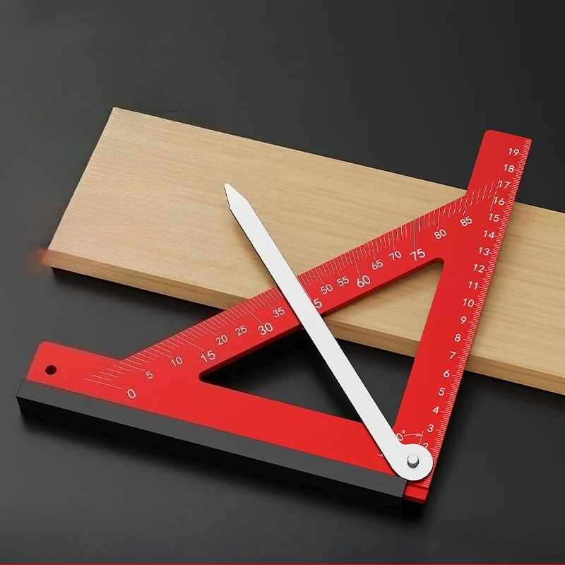 

Горизонтальная прямоугольная линейка 90 градусов Треугольная линейка из алюминиевого сплава Многофункциональная угловая линейка для деревообработки