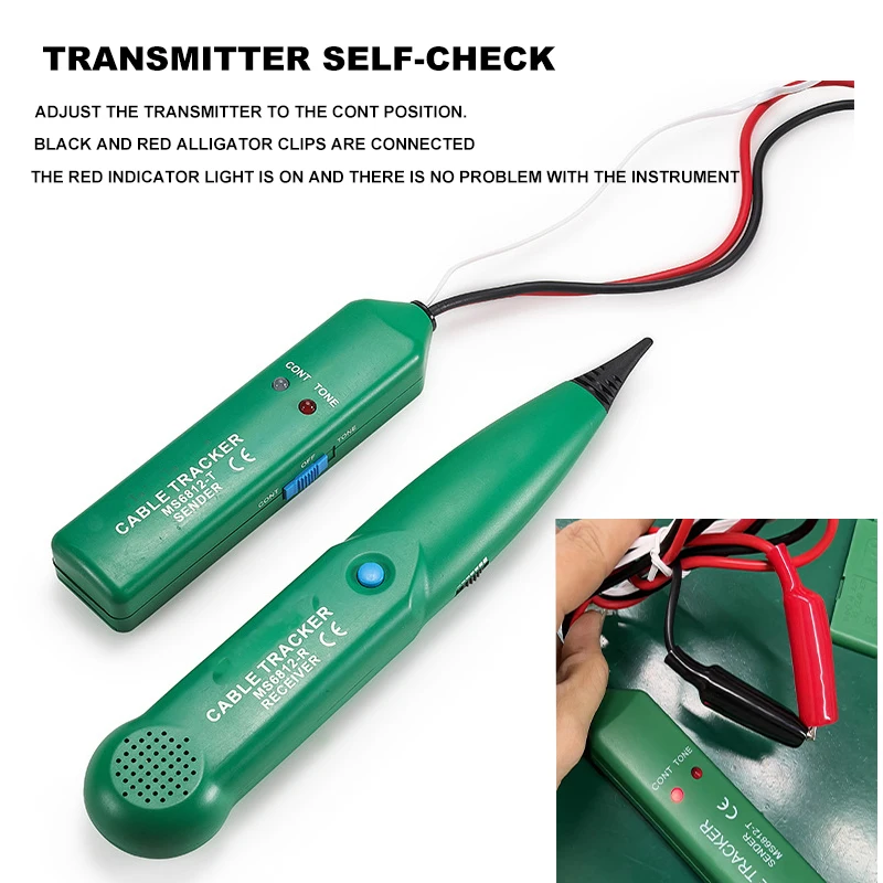 MS6812 كابل المقتفي تستر المهنية خط LAN كاشف UTP STP سلك الهاتف التتبع نقطة التوقف تشخيص لهجة
