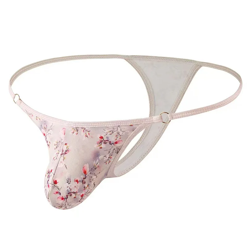 4pcsMen's Thongs String Sexy Briefs Underwear Thong Silky Panties Low Waist Shorts G-String Jockstraps Gay Erotic Pant