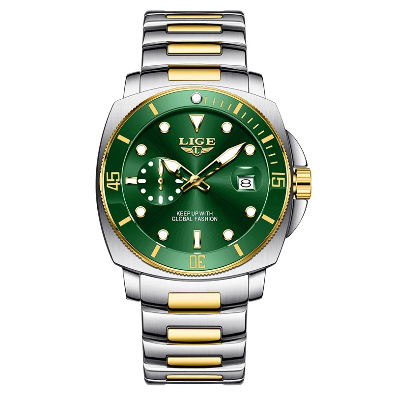 Men's Trendy Waterproof Luminous Stainless Steel Watch