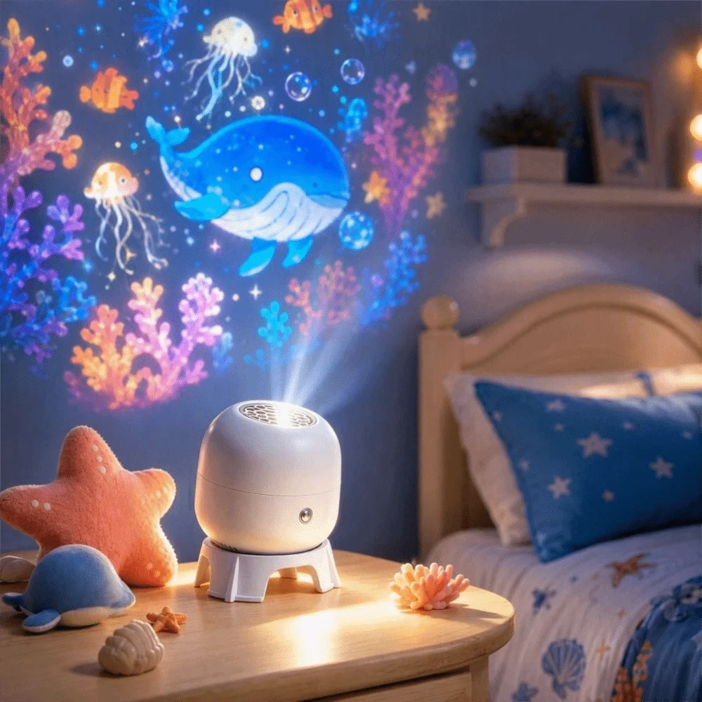 360 Degree Rotating Dreamy Ocean Projector Ocean World USB Rechargeable Party Ambient Light Dynamic Projector Ocean-Themed