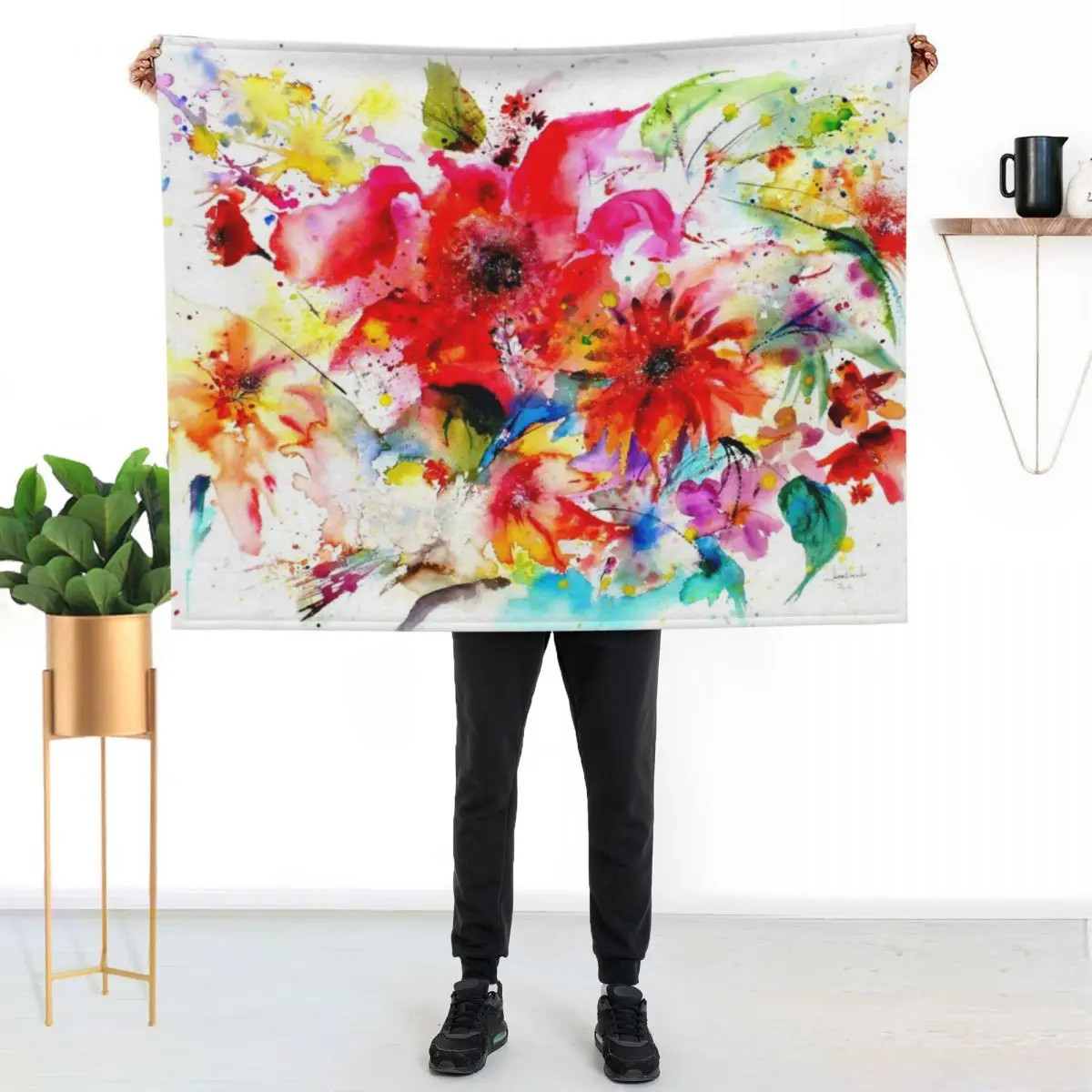 

Floral Throw Blanket Soft Warm Blanket Gift for Grandparents