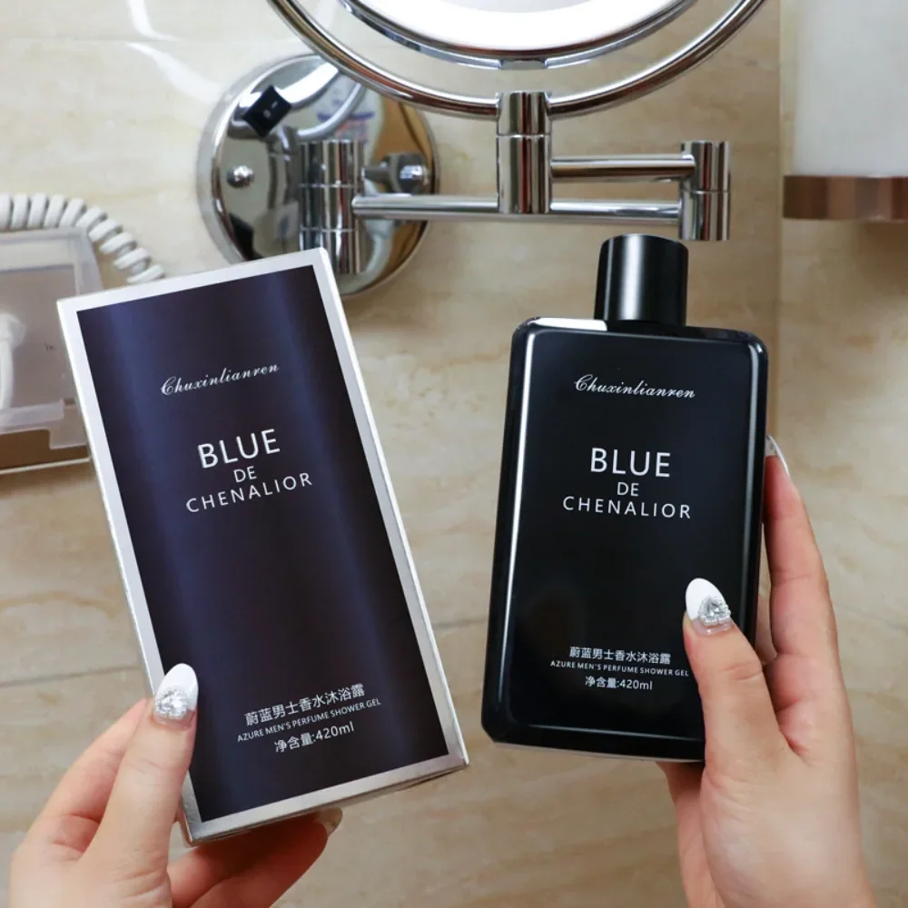 Blue Men\'s Perfume Shower Gel Shampoo Multi-Purpose Light Fragrance Anti-dandruff Refreshing Oil Control Moisturizing Shower Gel