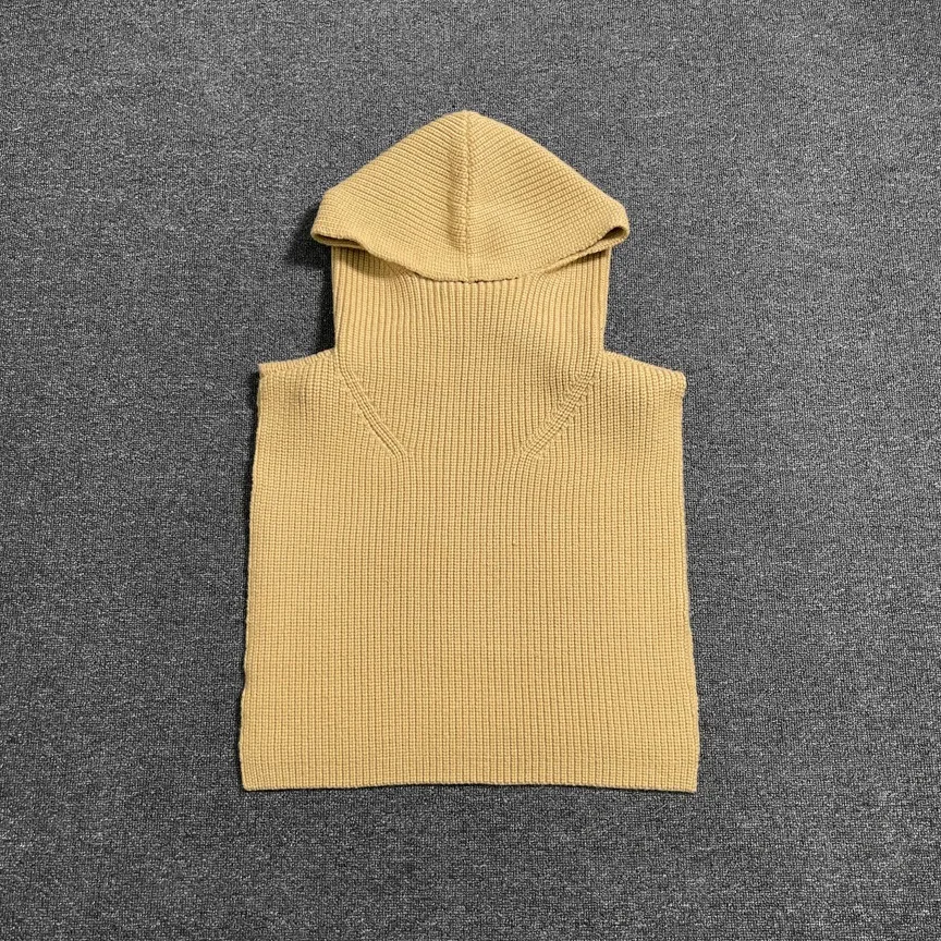 Jenny&Dave Casual Loose Hooded Wool Knit Scarf Sweater Tops Spring 2024 Nordic Minimalist Knit Sweater Women