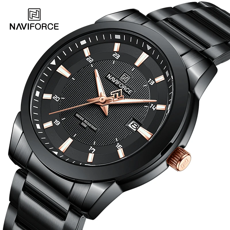 NAVIFORCE Fashion Sports Watches Quartz Calendar Man Clocks Waterproof Stainless Steel Men\'s Wristwatch Relogio Masculino NF8029