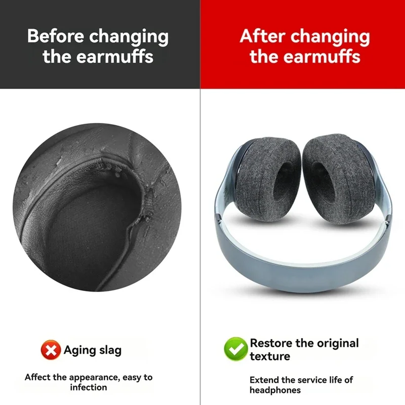 Ersatz-Ohrpolster aus neuem Prozess-Baumwollstoff, die Ihr Kopfhörer-Erlebnis für Beats Studio2/3 Headset-Reparaturteile wiederherstellen. – Detail 2