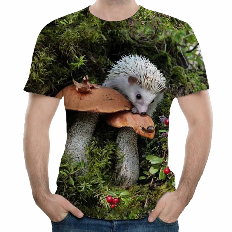 Funny Cute Hedgehog T-Shirts 3D Print Streetwear Men Women Casual Fashion Oversized Short Sleeve T Shirt Kids Tees Tops Clothing