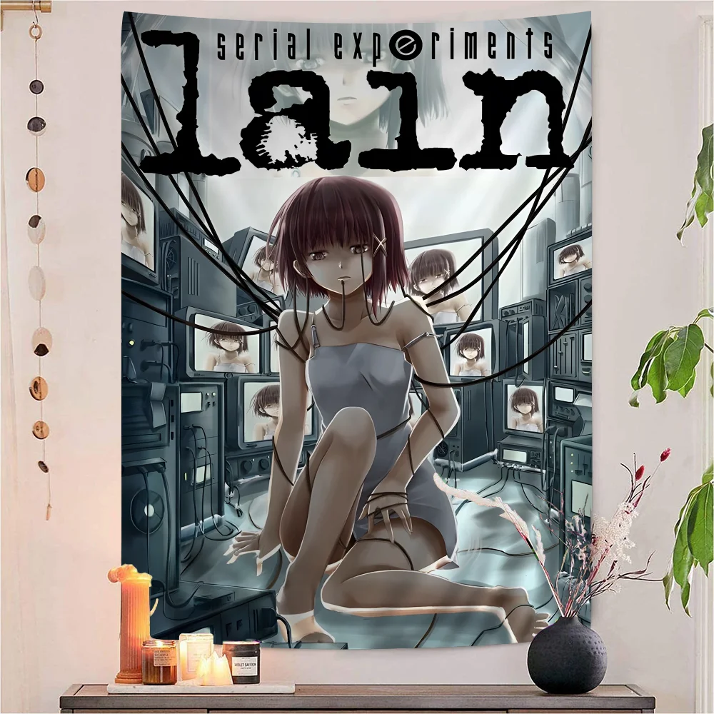 Serial Experiments L-Lain Anime Movie Wall Tapestry Bohemian Wall Tapestries Mandala Wall Hanging Home Decor