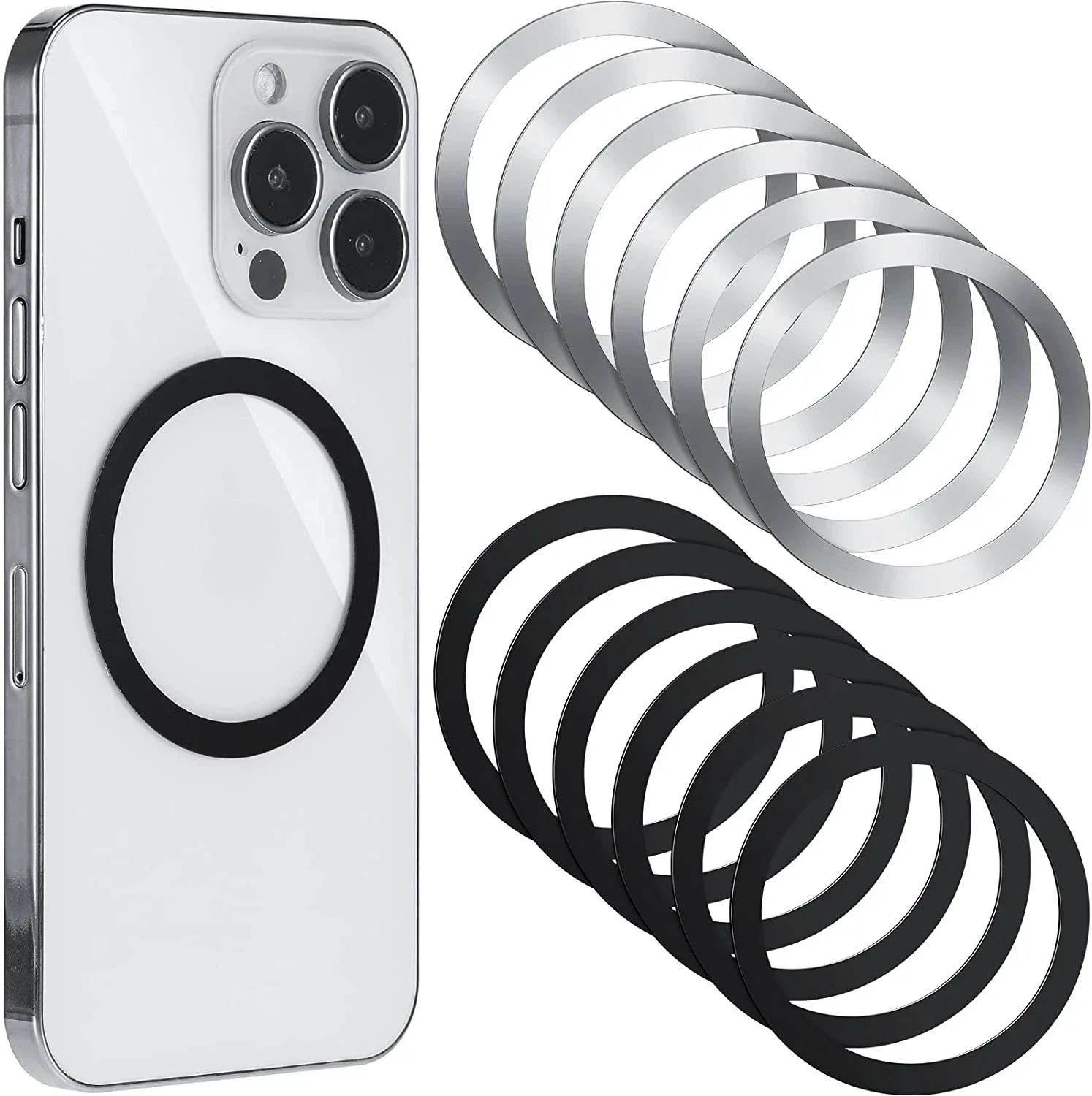 

Magnetic Metal Plate Sticker Rings For Magsafe Wireless Charger Magnet Car Mobile Phone Holder Iron Sheet For iPhone 13 12 11