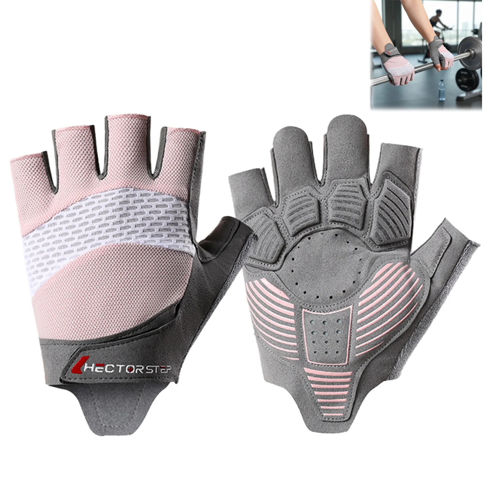 1pairs Gym Gloves Fitness Training Fingerless Women Men Bodybuilding Exercise Sports Gloves Cycling Anti Slip Breathable Gloves