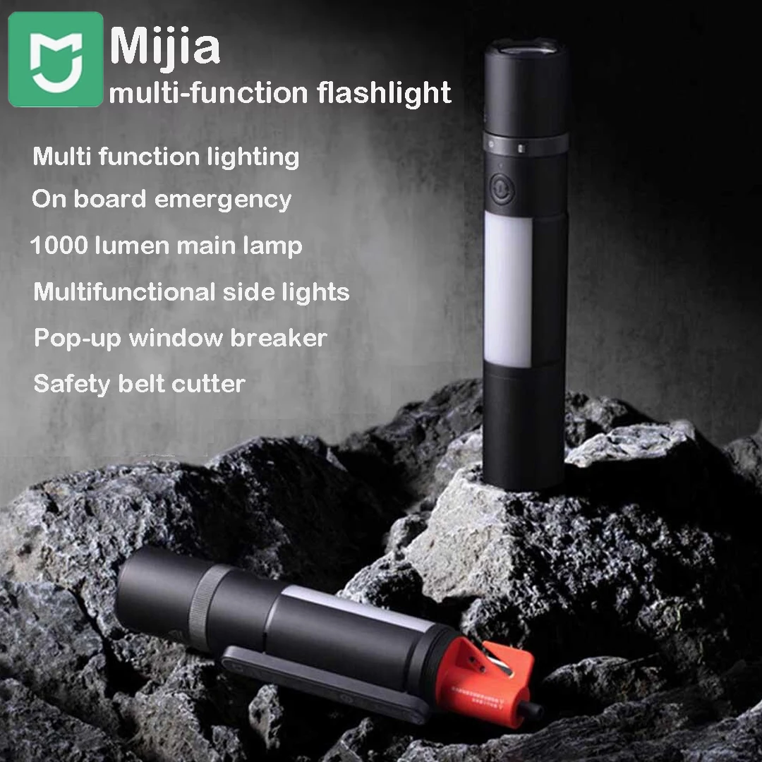 mijia-led-flashlight-multi-functional-zoomable-ultra-bright-light-window-breaker-safety-belt-cutter-car-emergency-light-3100mah