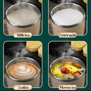 Edelstahlgläser mit Anti -Kreuz -Doppelschicht mit Plastikgurt, Kaffee, Milch, Tee, Getränken, Wasser, Heimbecher, Büro, Glas 6 Hauptverkaufsthermalbecher mit FTAA - №4