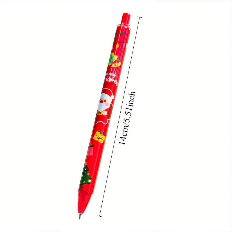 15/30pcs Christmas 0.5mm Gel Pen, Snowman Reindeer Santa Claus Print Decorative Office School Click-Type Signature Writing Gift image 2
