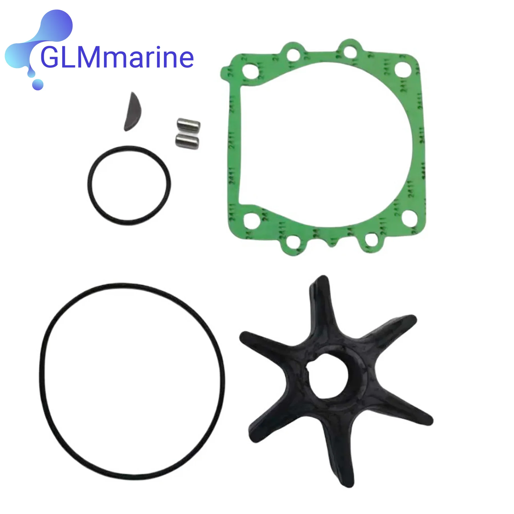 

6E5-44352-01 Water Pump Impeller Kit Fits for Yamaha Outboard 2 Stroke 75 90 115 130 150 175 200 225 HP Motor 6E5-44352-00