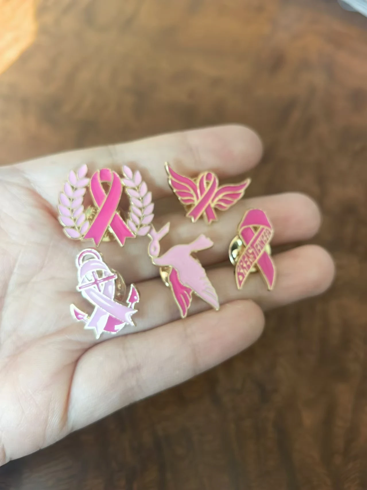 Pink Ribbon Breast Cancer Enamel Pins AIDS Promotion Day Badge For Clothes Backpack Prevention Awareness Caring  Breast Brooches