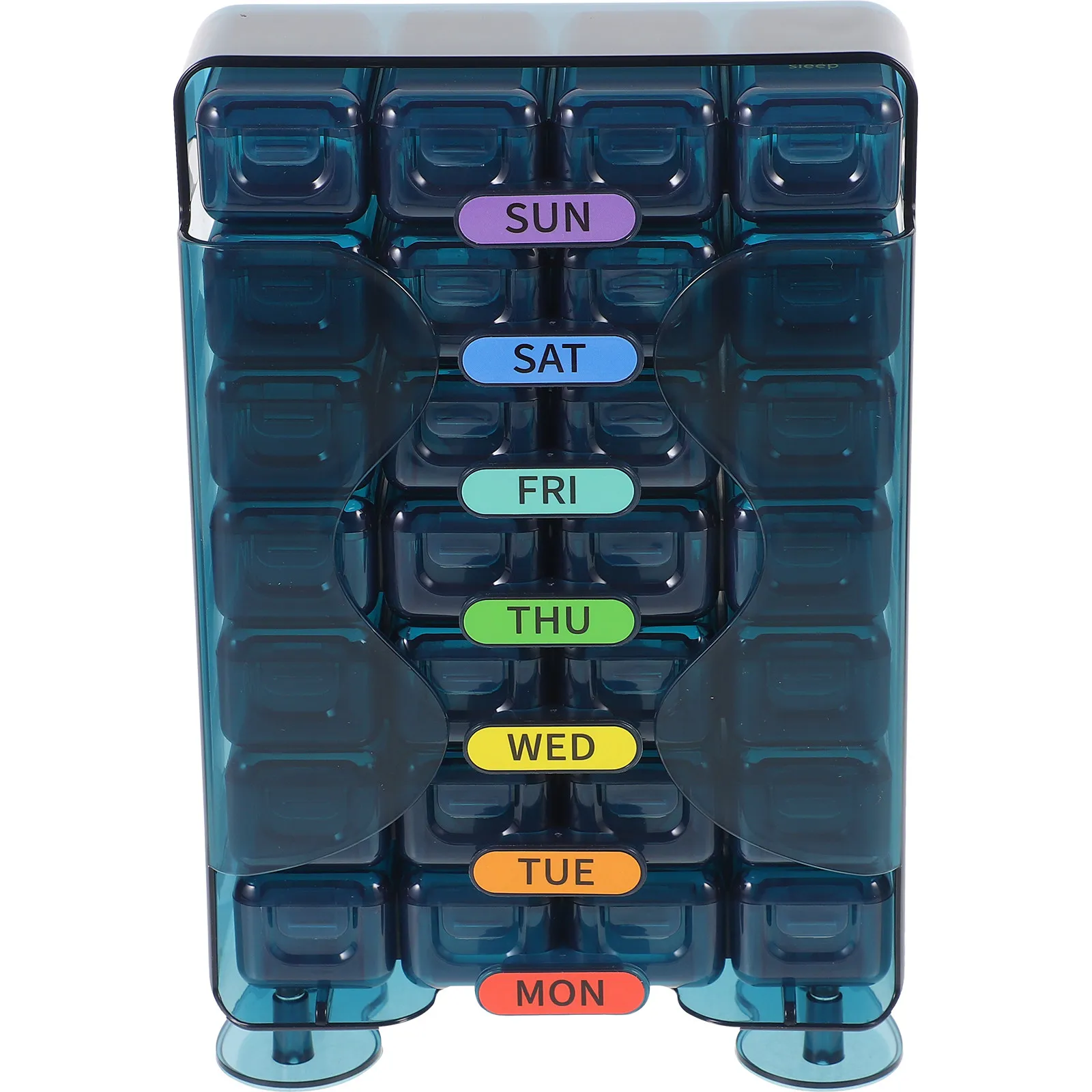 

Компактный ежемесячный органайзер для таблеток, портативный футляр для лекарств, прочный износостойкий контейнер для хранения таблеток, удобный для дома и путешествий
