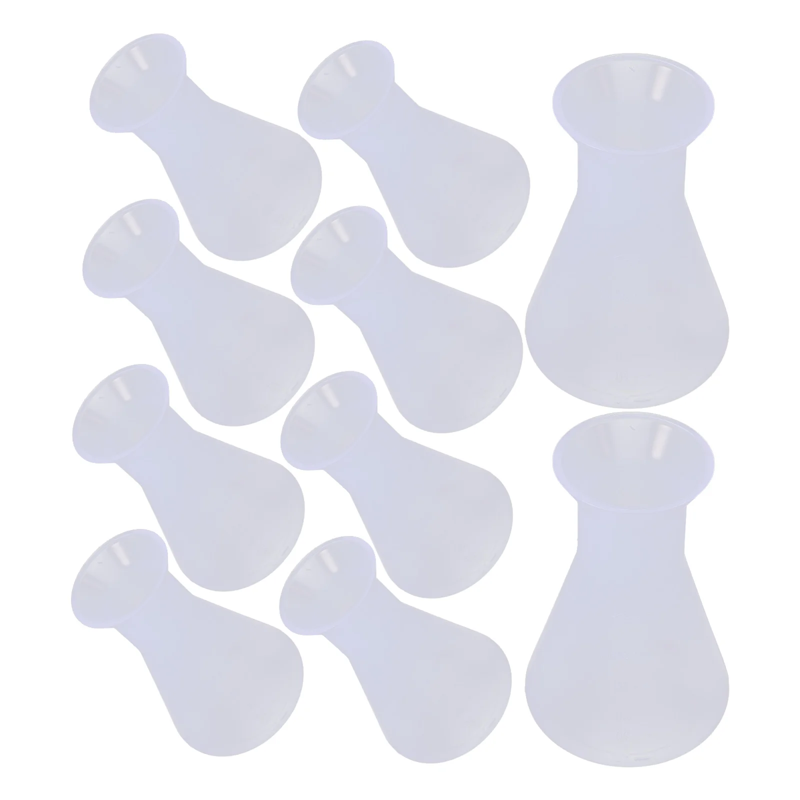 10 Pcs Laboratory Supply Plastic Flask for Erlenmeyer Experiment Liquid Sample Bottle