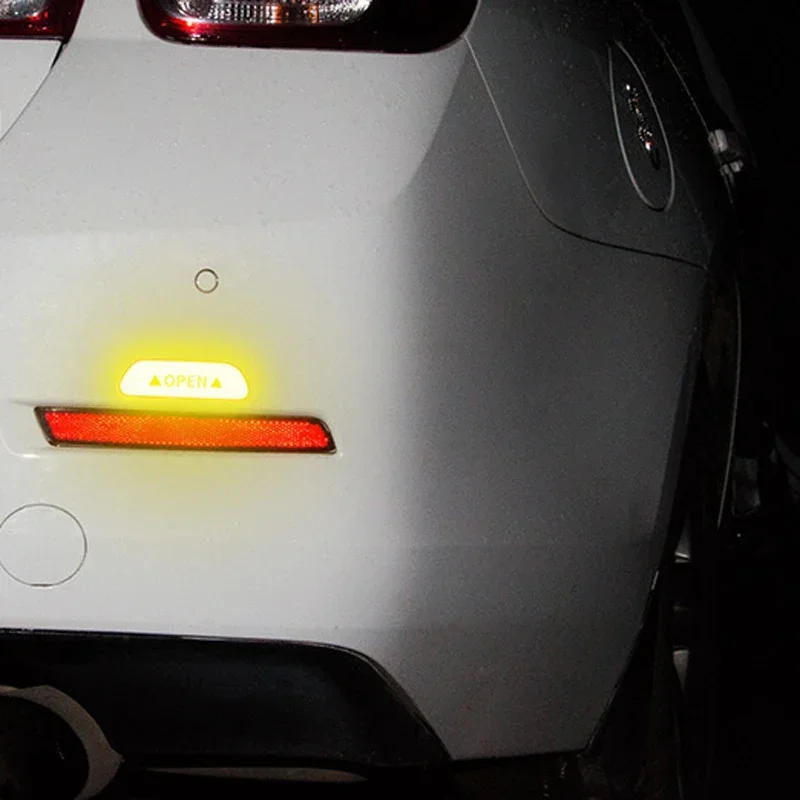 4/8Pcs Universal Car Door Reflective Stickers Safety Driving Warning Reflector Tape Decals Auto Reflective Strips Car Stickers