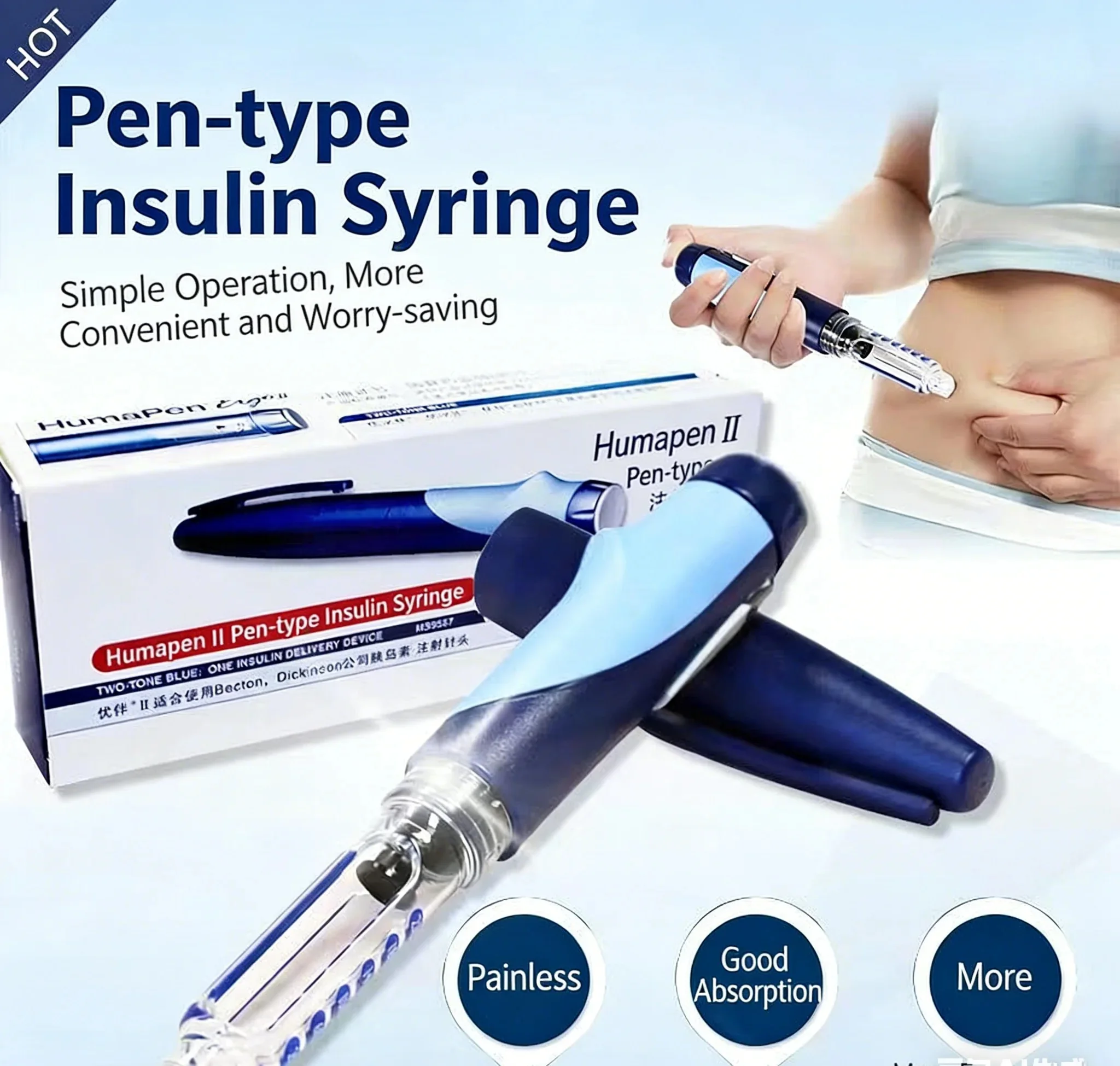 Lilly Humapen Insulin / Peptide Pen-Injector-Syringe Compatible with 3mL Insulin Cartridges, Four Options for You