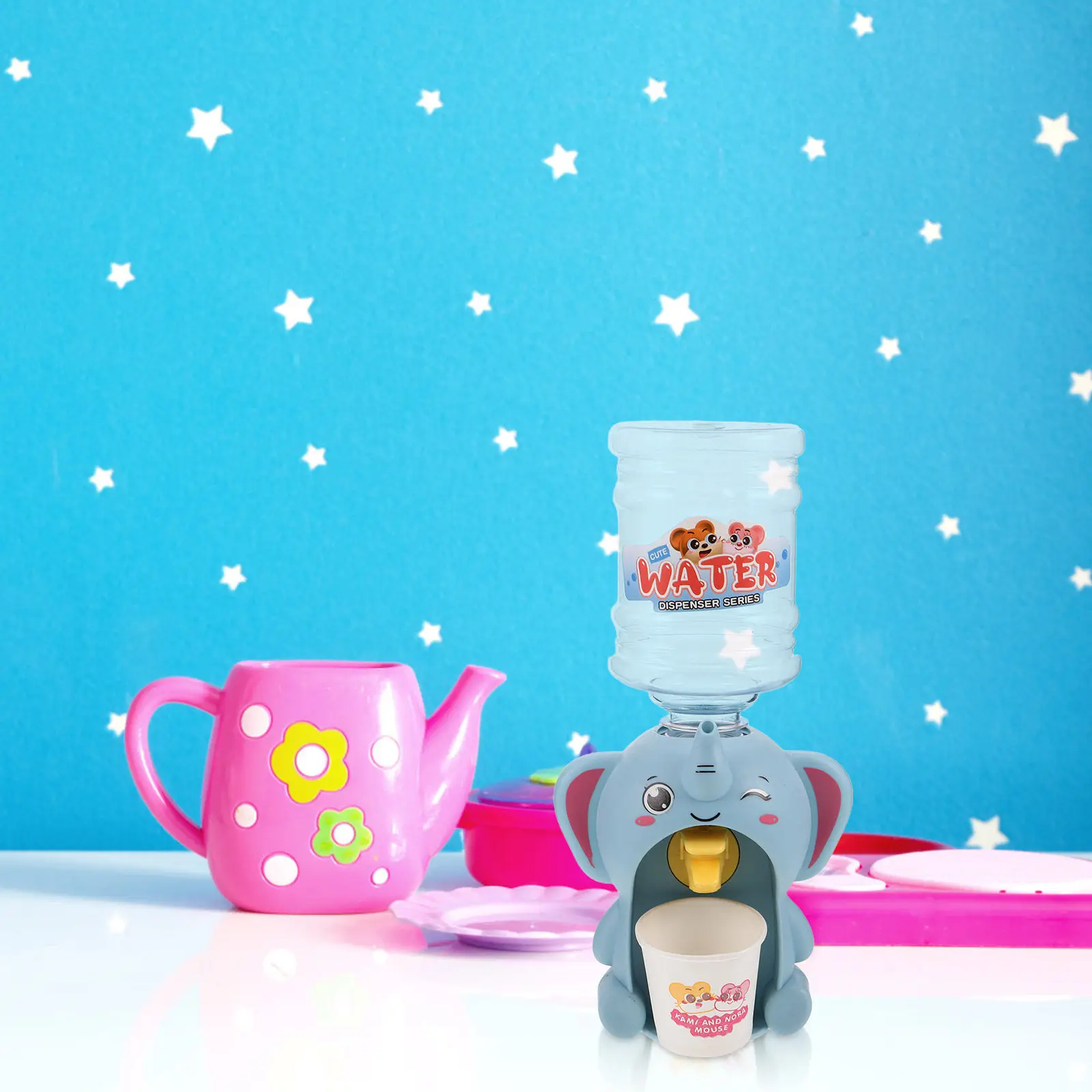 

Миниатюрный мультяшный диспенсер для воды в виде слона для детских ролевых игр и развивающих занятий