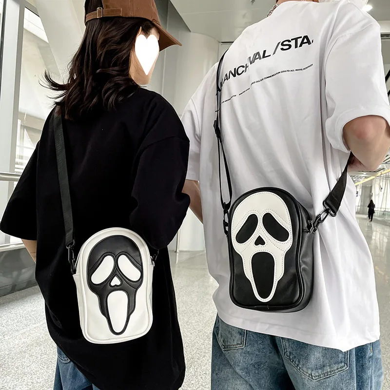 Ghost Bag Goth Gothic Bag Funny Unusual Bags Ghostfaced Anime Shoulder Bag Ghost Faced Y2k Purse Crossbody Mochila