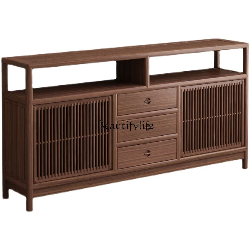 

New Chinese style solid wood dining side cabinet storage cabinet
