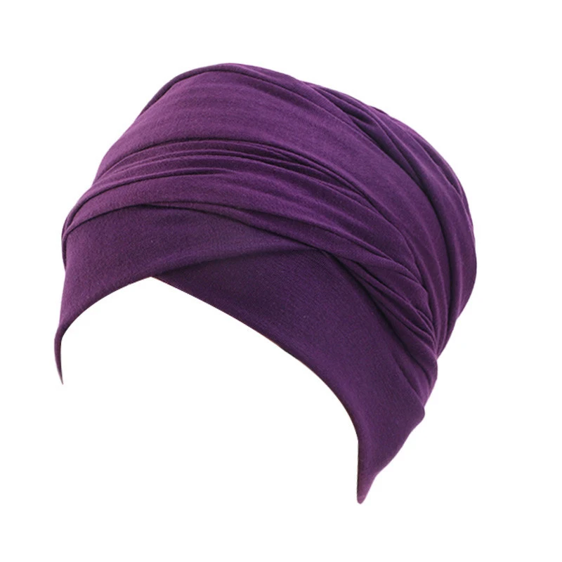 Turban Hijab magique en coton pour femme, écharpe de sauna indienne, tube extra long, enveloppement islamique, perte de cheveux, document solide,