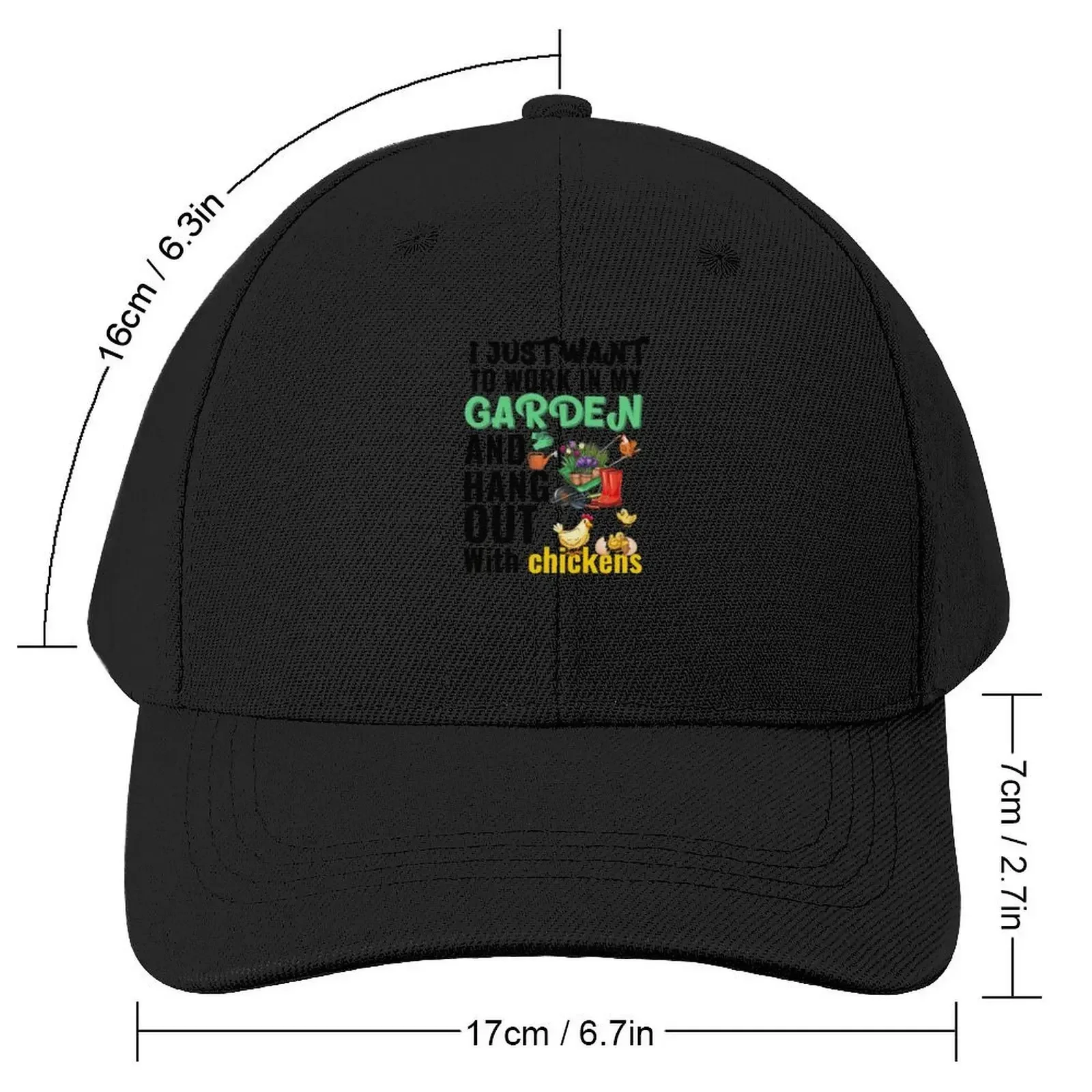 i just want to work in my garden and hang out with chickens Baseball Cap funny hat Golf Hat Men's Hats Women's