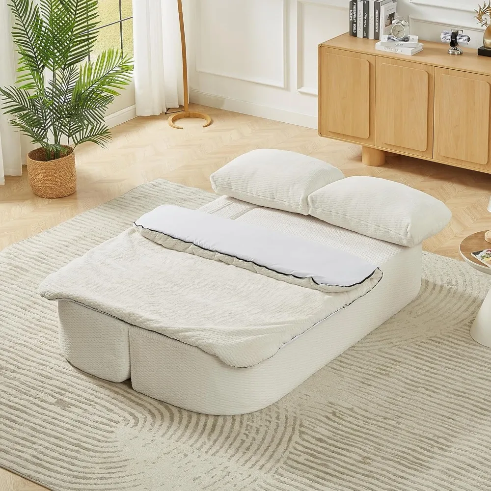 Convertible Sofa Bed with Cushioned Seat, Plush Folding Sleeper Couch, Thick Backrest, Versatile 74.8-Inch Furniture for Comfort