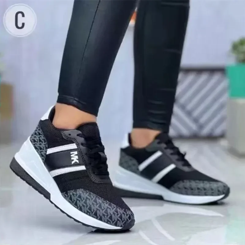 Women Wedges Sneakers Lace-Up Breathable Sports Shoes Casual Platform Female Footwear Ladies Vulcanized Shoes Zapatillas