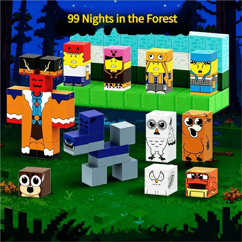 Magnetic Building Blocks Toys Forest 99Nights Theme Deer Model Figures Creative DIY Construction Set STEM Educational Sensory