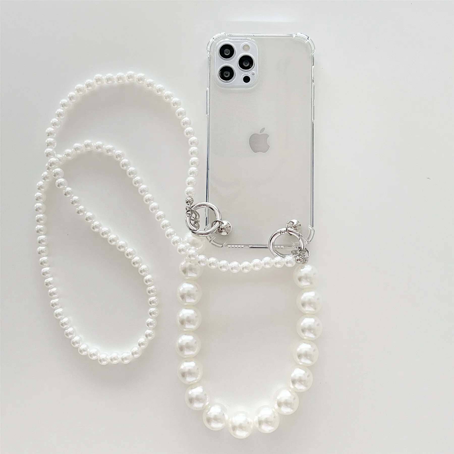 Custodia a catena con braccialetti di perle coreane con custodia di lusso estetica con cordino per iphone iPhone 11 12 13 Pro Max XR X XS 7 8 plus