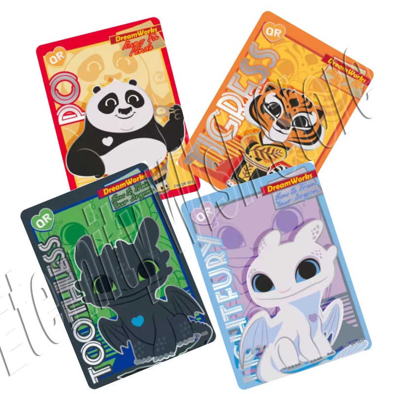 Original URP-Serie 001-006 Kung Fu Panda-Karten PO Felix The Cat POPPY MARTY TOOTHLESS TIGRESS CASPER ALEX