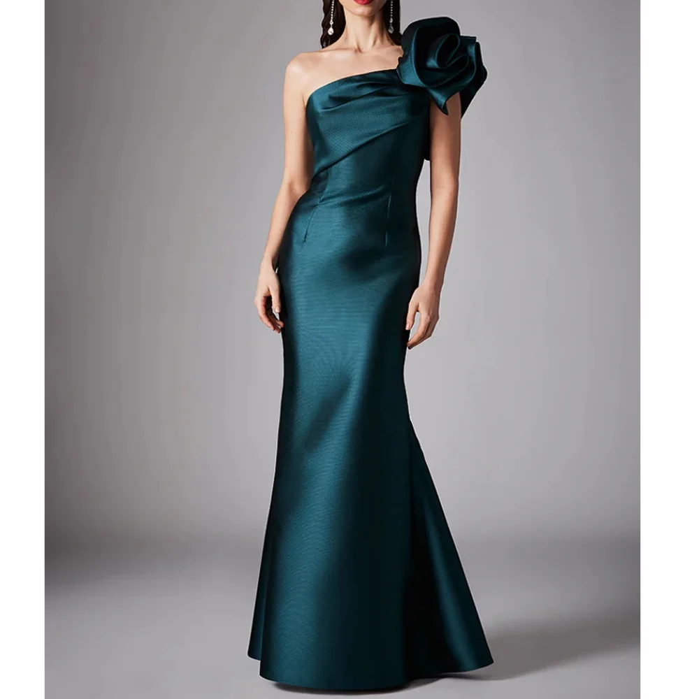 

Muloong One-shoulder Floor-Length Women Elegant And Pretty Luxury Prom Dress