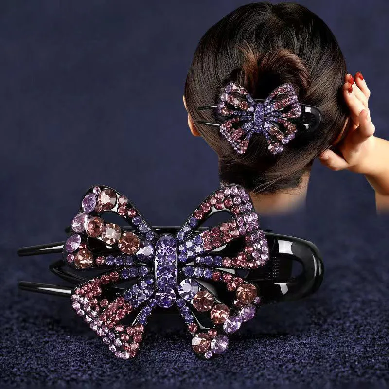 Elegant sparkly crystal flower decorative hair clip stylish hair comb for women and girls to wear