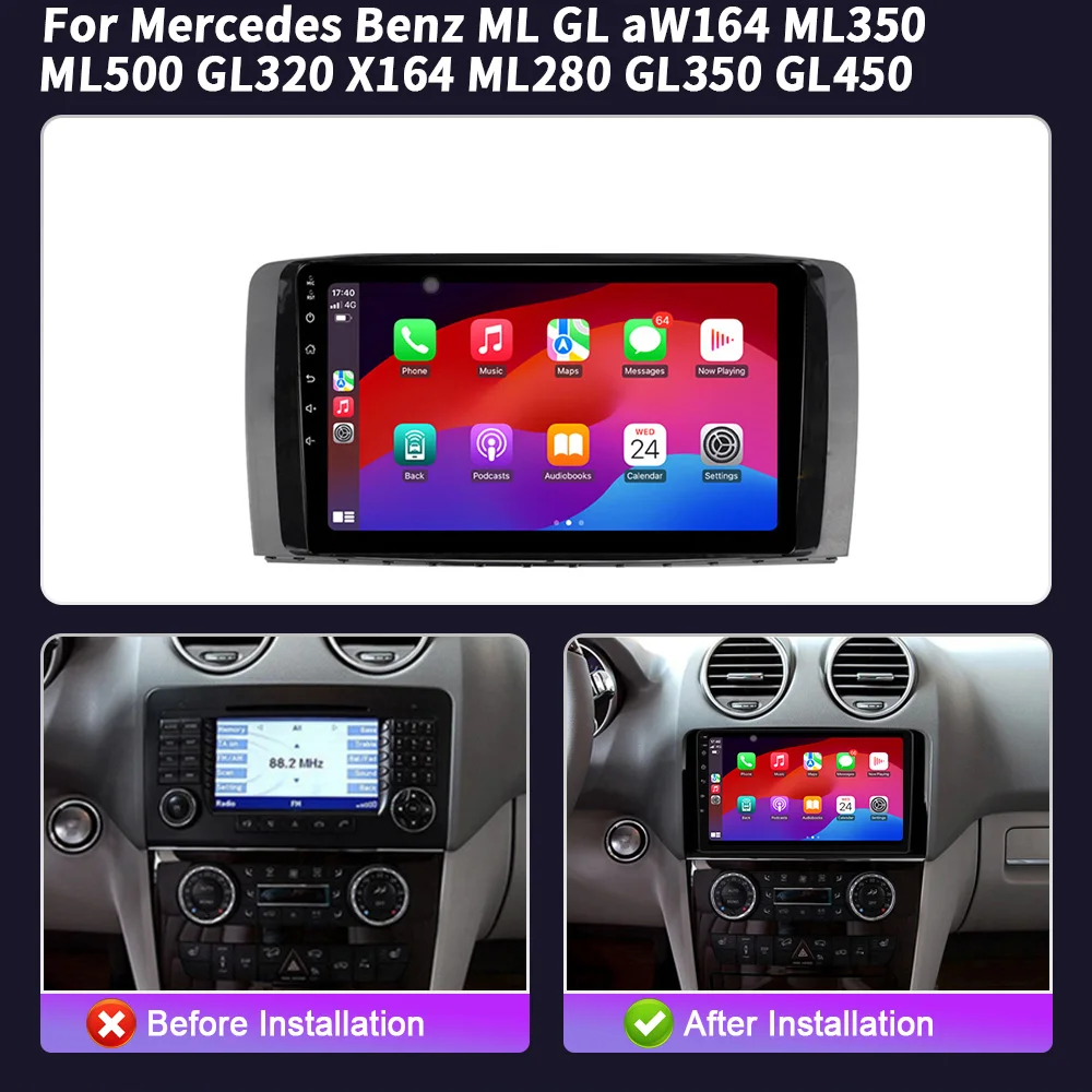 Mercedes Benz ML GL aW164 ML350 ML500 GL320 X164 ML280 GL350 GL450 Car Radio Autoradio Multimedia Player Stereo Navigation GPS