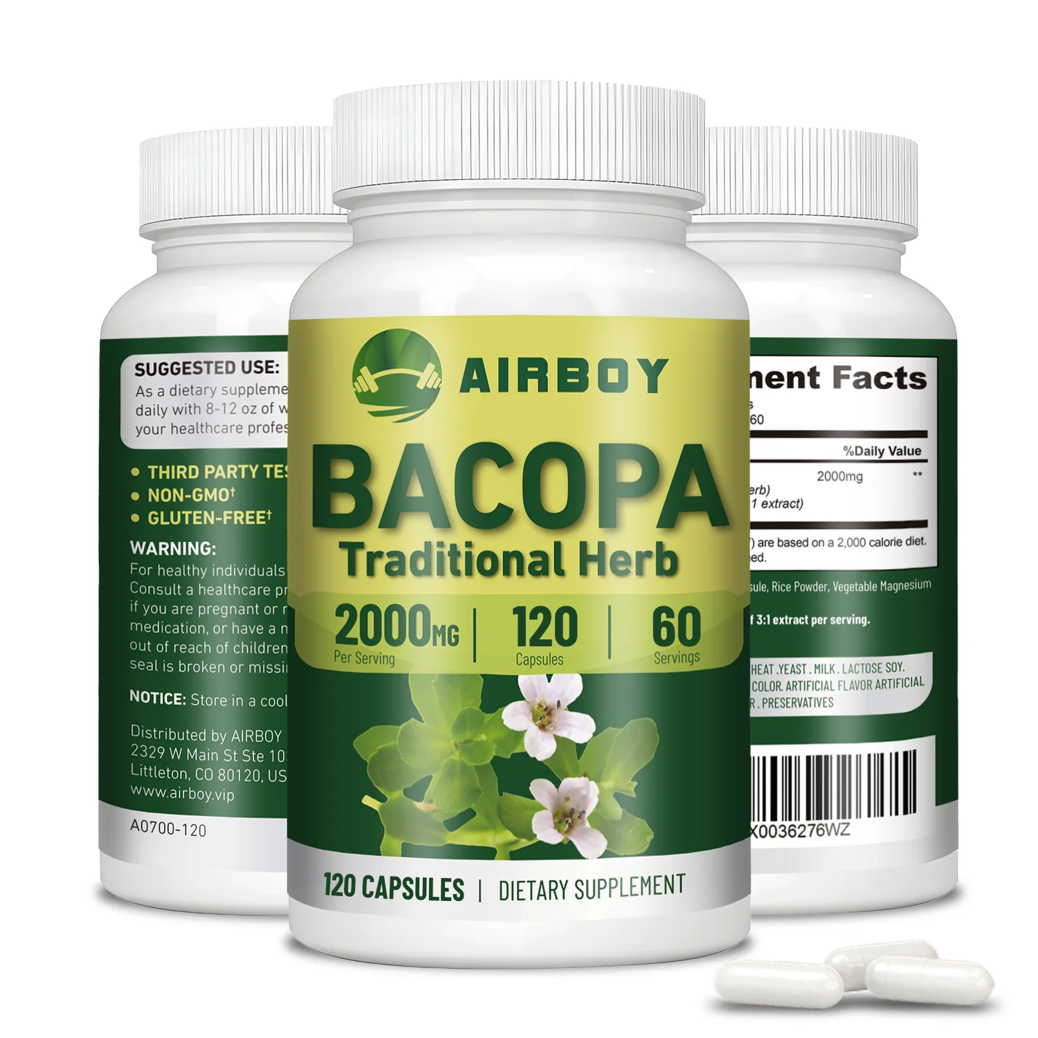 Bacopa Monnieri Extract - Helps Clear Thinking and Improves Memory, Delay Skin Aging