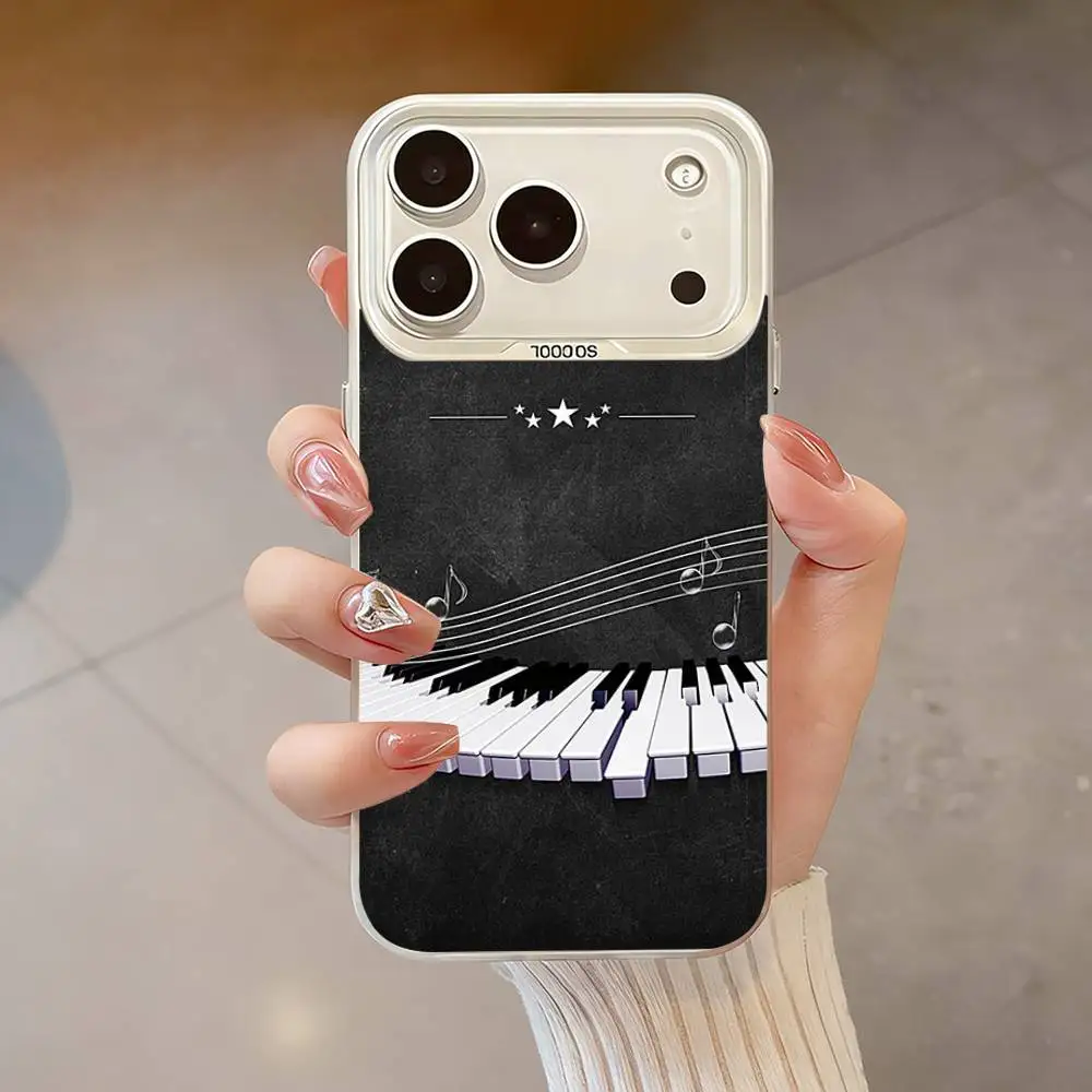 Starry Sky Piano Art Phone Case For iPhone 17,16,13,12,X,11,15,14,Pro,Max,Plus,SE4,Air,Mini White IMD HD Matte