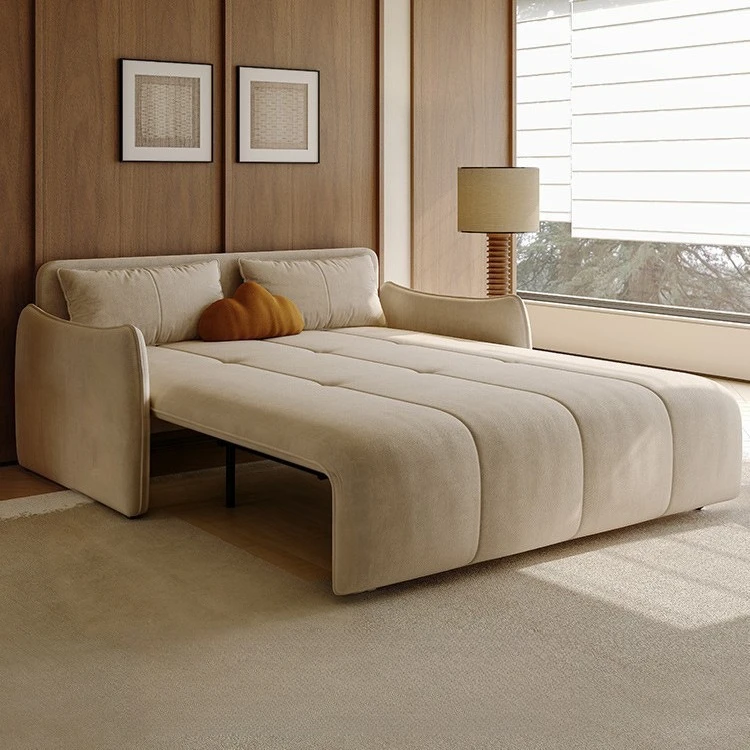 Electric sofa bed, intelligent dual-purpose folding multi-functional living room, bedroom, study, balcony,  retractable sofa