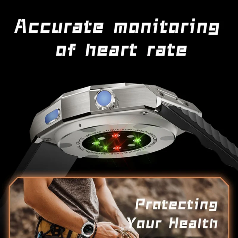 Reloj inteligente para deportes al aire libre, brújula para hombres, Monitor de ritmo cardíaco y salud, reloj inteligente con información de llamada entrante, relojes impermeables