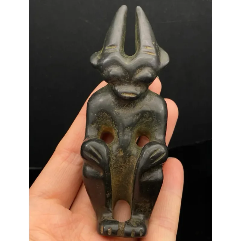 China Amulet Pendant Sun god Meteorite Hand carved Hongshan Culture