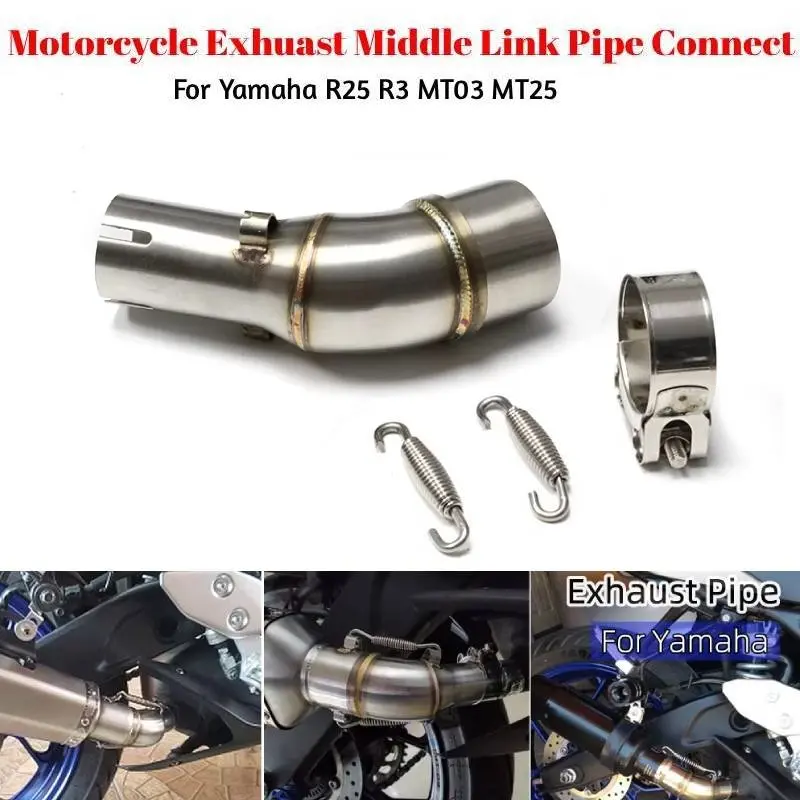 Für Yamaha YZF R3 R25 MT03 MT25 YZFR3 Motorrad Auspuff Mittelrohr Verbindungsstück 51mm Motorrad Auspuff Schalldämpfer Rohr