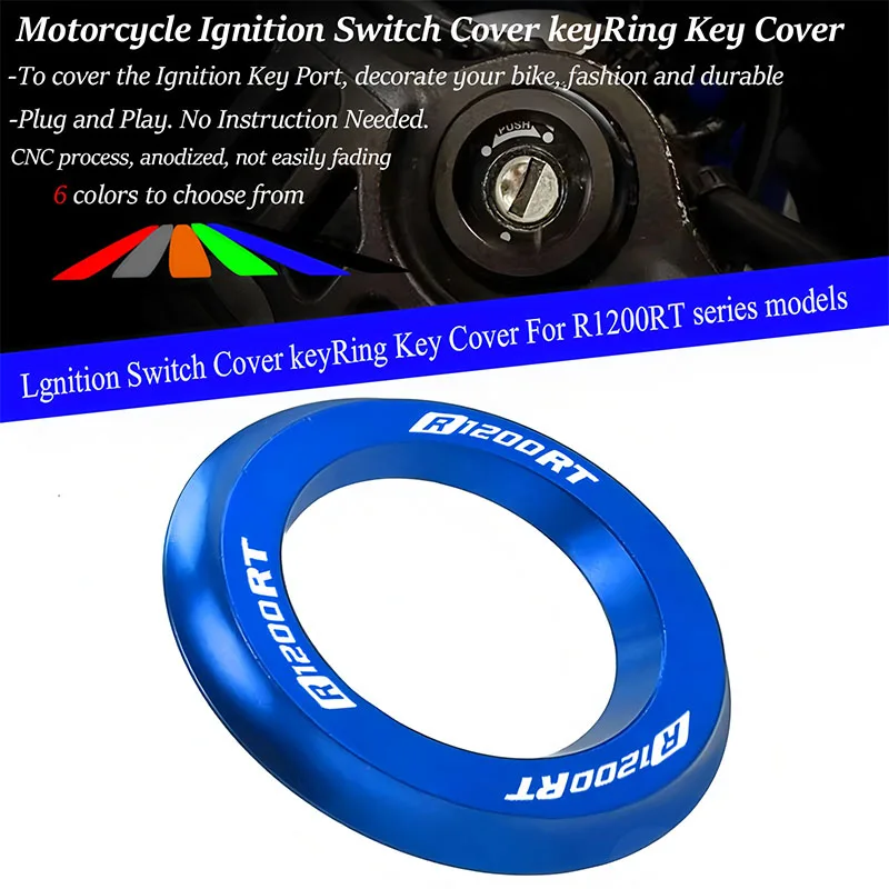 

Крышка переключателя зажигания с ЧПУ для мотоцикла, светящийся брелок для ключей, круглая крышка для BMW R1200RT R 1200 RT 2010-2018 2017 2016 2015 2013 2014