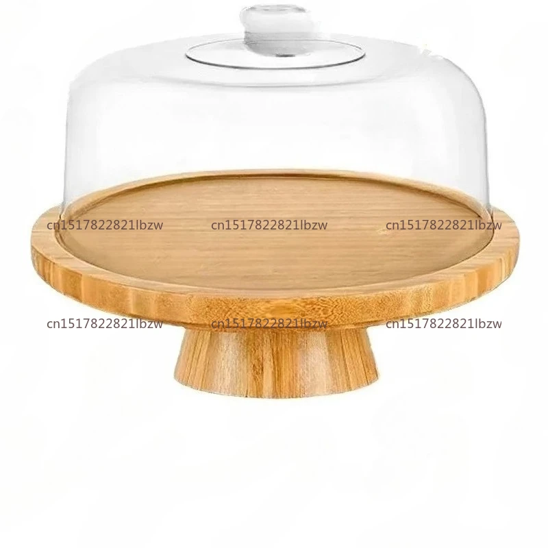 Support à gâteau en bois avec couvercle, plateau de service polyvalent, présentoir décoratif pour desserts, nachos, mariages et anniversaires