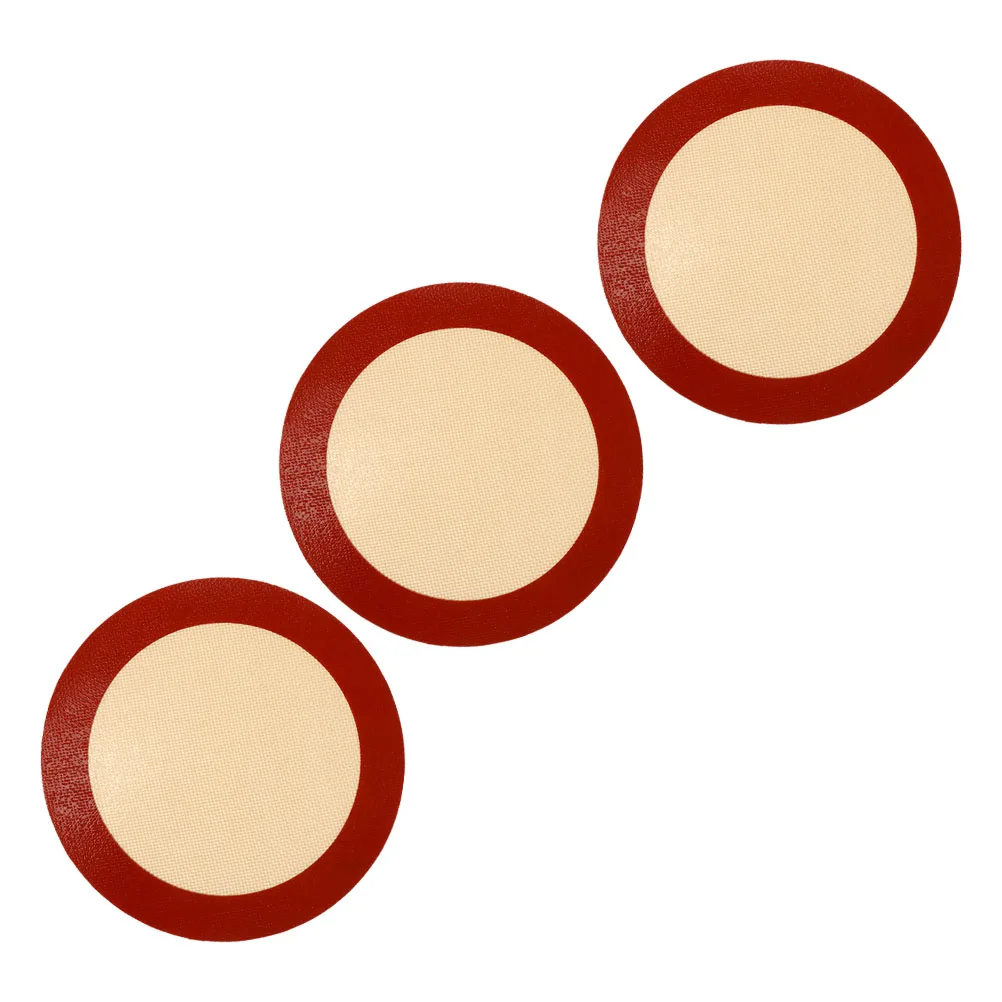 

3 Pcs 8 Inch Round Silicone Baking Mats Non Stick Oven Safe Pizza Pastry Pad Easy Clean Kitchen Bar Supplies